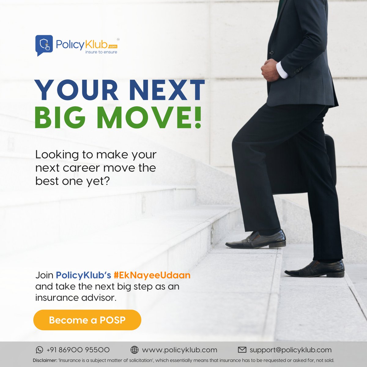 policyklub's tweet photo. Take small steps and achieve great heights!

#POSP #Job #Career #CareerGoals #Insurance #InsuranceAdvisors #InsuranceAgent #InsuranceCompany #FinancialFreedom #EmpowerYourself #PolicyKlub https://t.co/MF1MJqCi4Z