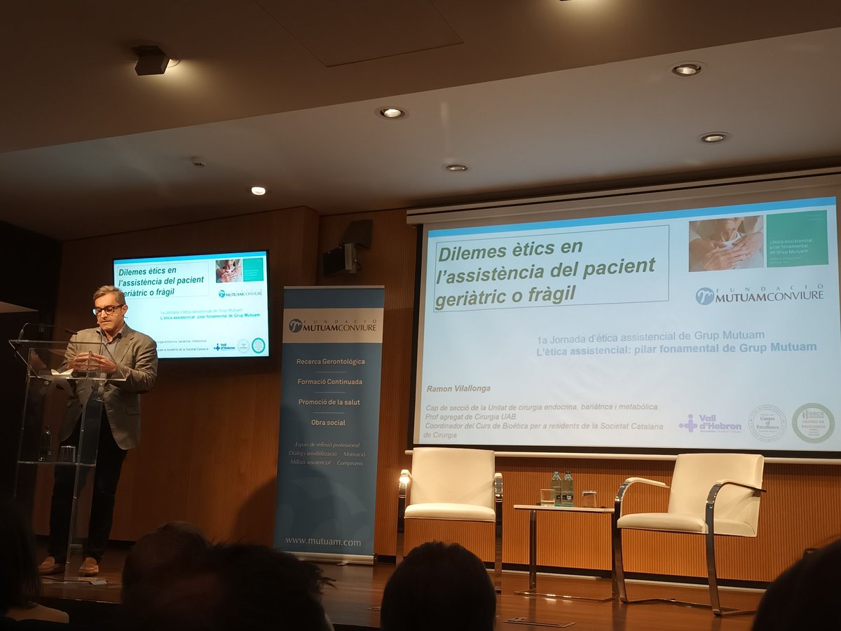 El Dr. Ramón Vilallonga parla de la mirada ètica en l'àmbit de la geriatria i la fragilitat, a la conferència de cloenda, de la 1a. Jornada d'Ètica Assistencial de Grup Mutuam
<a href="/grupmutuam/">GrupMutuam</a>