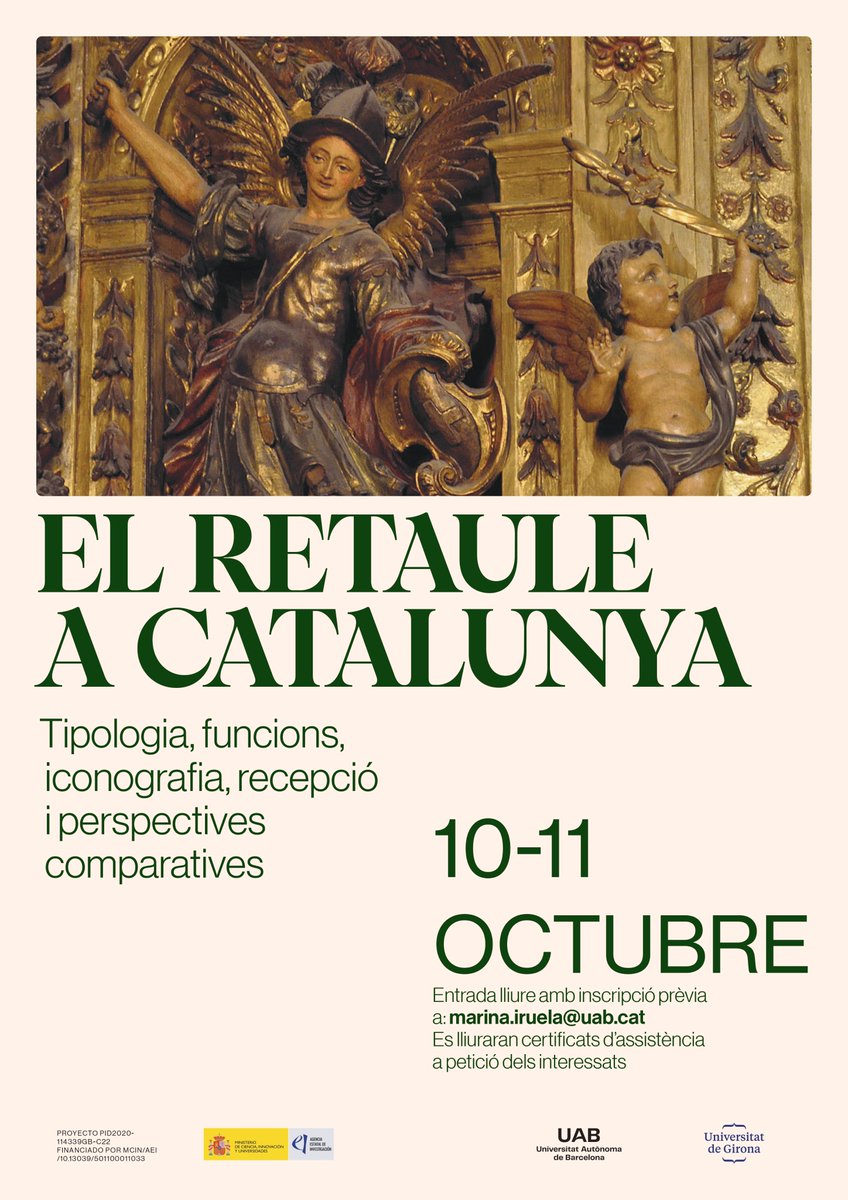 marinair109's tweet photo. Jornades: El Retaule a Catalunya https://t.co/9SYt89ID1y via @uabbarcelona 

Una magnífica forma de conèixer una mica més sobre el nostre patrimoni! Aquest dijous i divendres (10 i 11 d'octubre) a la Sala d'Actes de la Facultat de Ciències Polítiques i Sociologia de la UAB!!! https://t.co/jaokDDKHLx