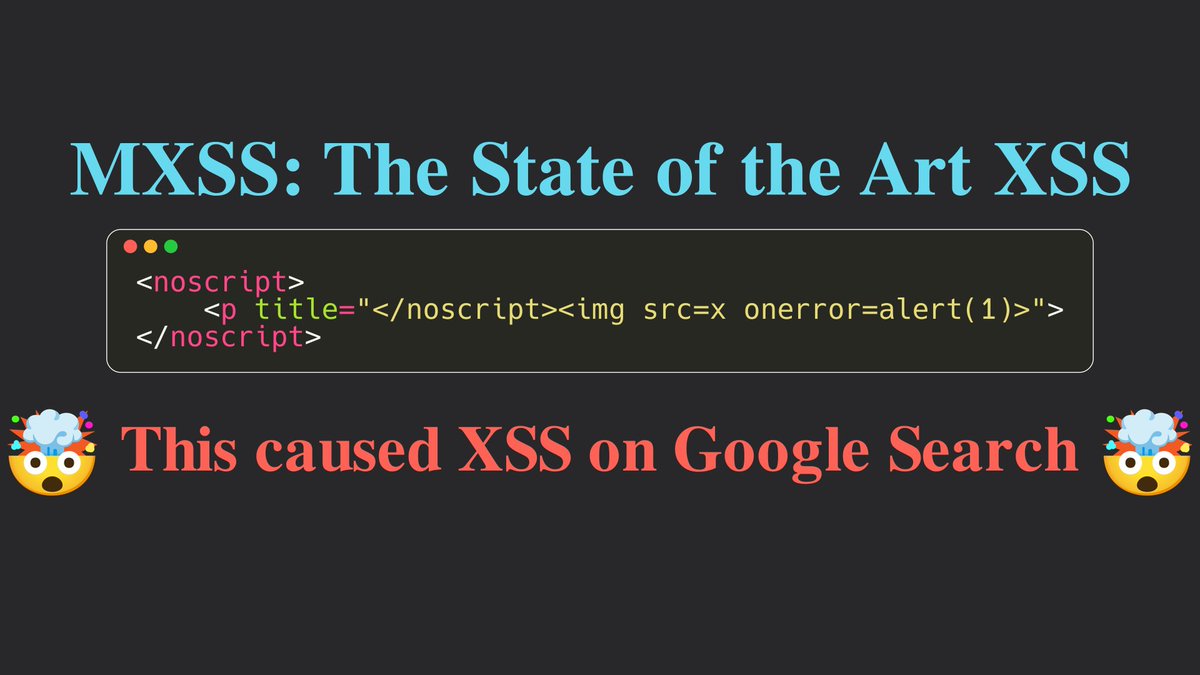 S1r1u5_'s tweet image. MXSS Part 2: Why Client-Side HTML Sanitization is hard
In this video, we dive into Parser Differentials, Namespace Confusion, and the Nesting Depth Limit that led to an XSS on Google and multiple DOMPurify bypasses.
youtu.be/vVwo5tW6d3w