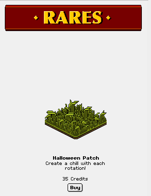 Habbo Origins have released the latest rare onto the hotel! 🎃

Keeping in with the Halloween theme the "Halloween Patch" has been released for 35 credits each.

What are your thoughts on this weeks rare? Let us know

#HabboOrigins #HabboHotel #HabboHotelOrigins