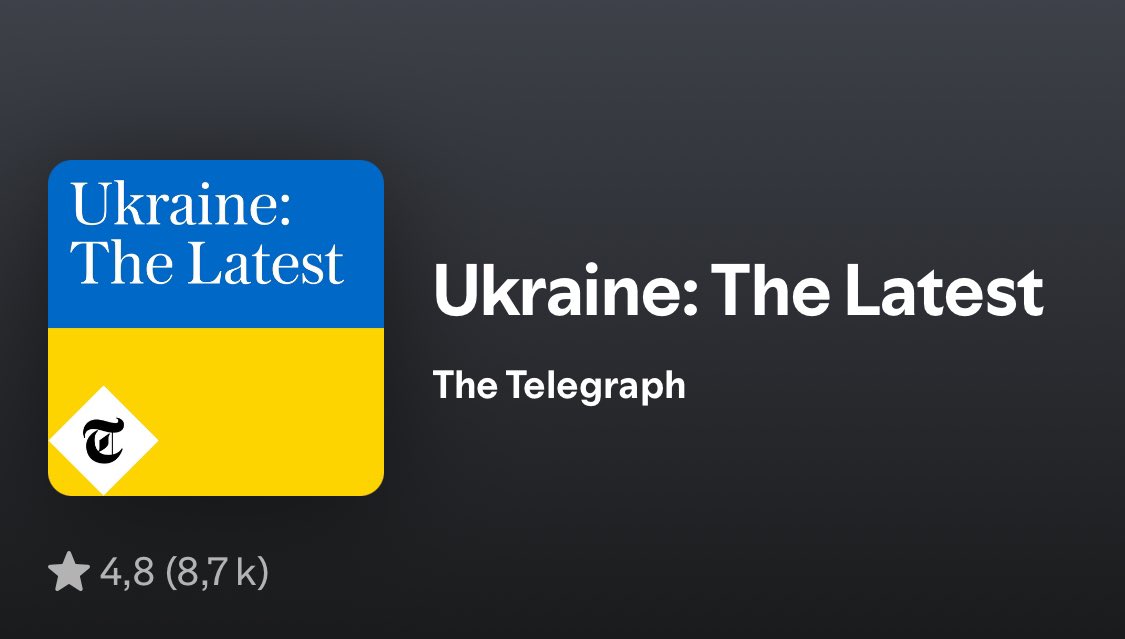Kl 14 i dag skal jeg være med på podcasten til Ukraine: The Latest. Du kan følge det live på Twitter spacet til <a href="/Telegraph/">The Telegraph</a> eller der du hører på podcast.
