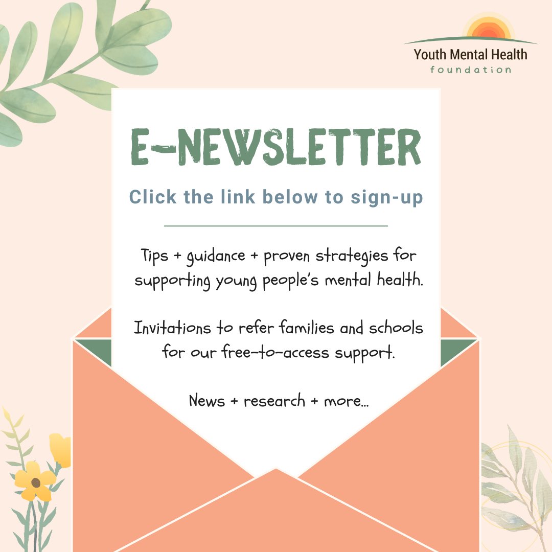 Our e-newsletter is ‘packed full’ of guidance, support and news for organisations, schools and parents supporting young people struggling with mental health.
 
Sign up using this link: youthmentalhealthfoundation.org/partner-newsle…