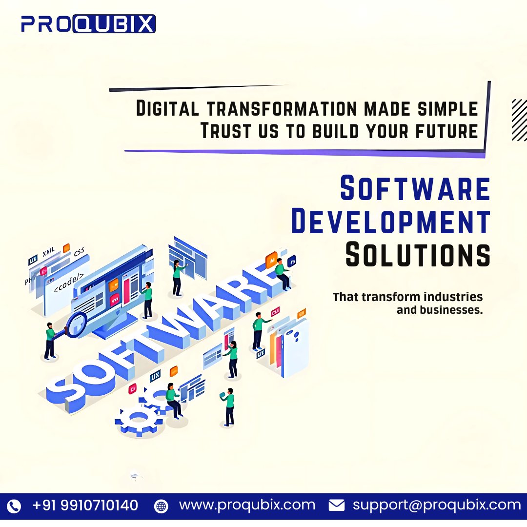 ProQubix's tweet photo. 🚀 Digital Transformation Made Simple! 🚀

At ProQubix, we're dedicated to building a future that's innovative, efficient, and tailored to your needs. From custom software development to ready-made solutions.

#ProQubix #DigitalTransformation #SoftwareDevelopment #TechSolutions https://t.co/CGPWJBbRIY