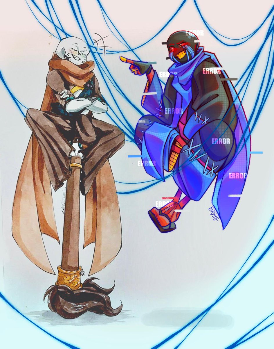 EugeCreator's tweet photo. Well, would you look at that 👀✨️
Today I'm here with this very cool collab I did with the amazing besto @Ekashu_x !! She drew Error digitally and I drew Ink traditionally ;3
Make sure to check her profile 'cause she's an amazing artist and deserves all the support yesyes :D https://t.co/chlvuKTzTk