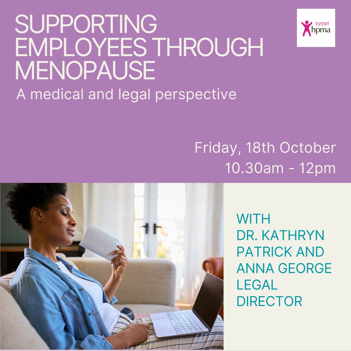 Join us for an informative and relaxed session focused on understanding and addressing the impact of menopause in the workplace.

Register here - hpma.org.uk/event/?id=5d4a…

#MenopauseAwareness  #MenopauseSupport