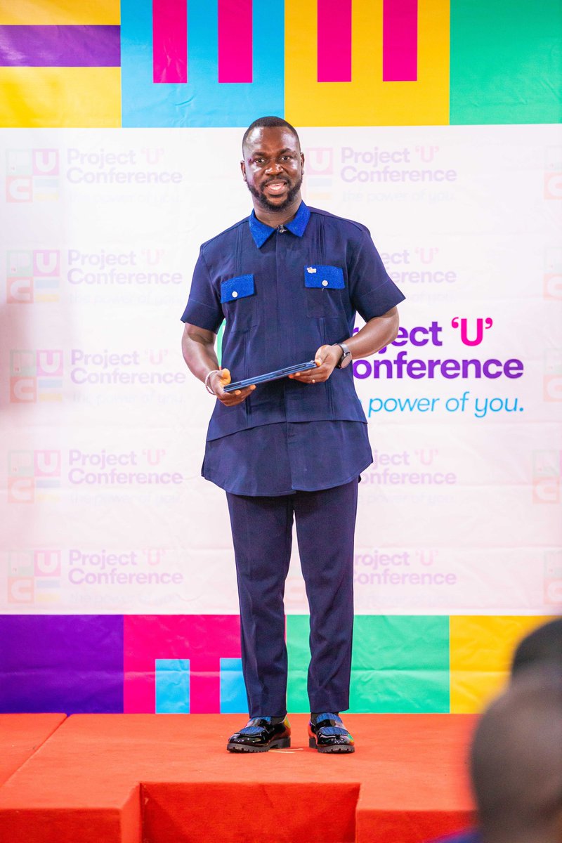 Projectuconf's tweet photo. Mr. Felix Afutu of @mcphilixfoods  inspired us all at Project U Conference 2024.  His passion and drive were contagious, leaving us ready to take action. 🚀 
#ProjectU2024 #SpeakerSpotlight #ThePowerOfU https://t.co/3SHZUMWmC3