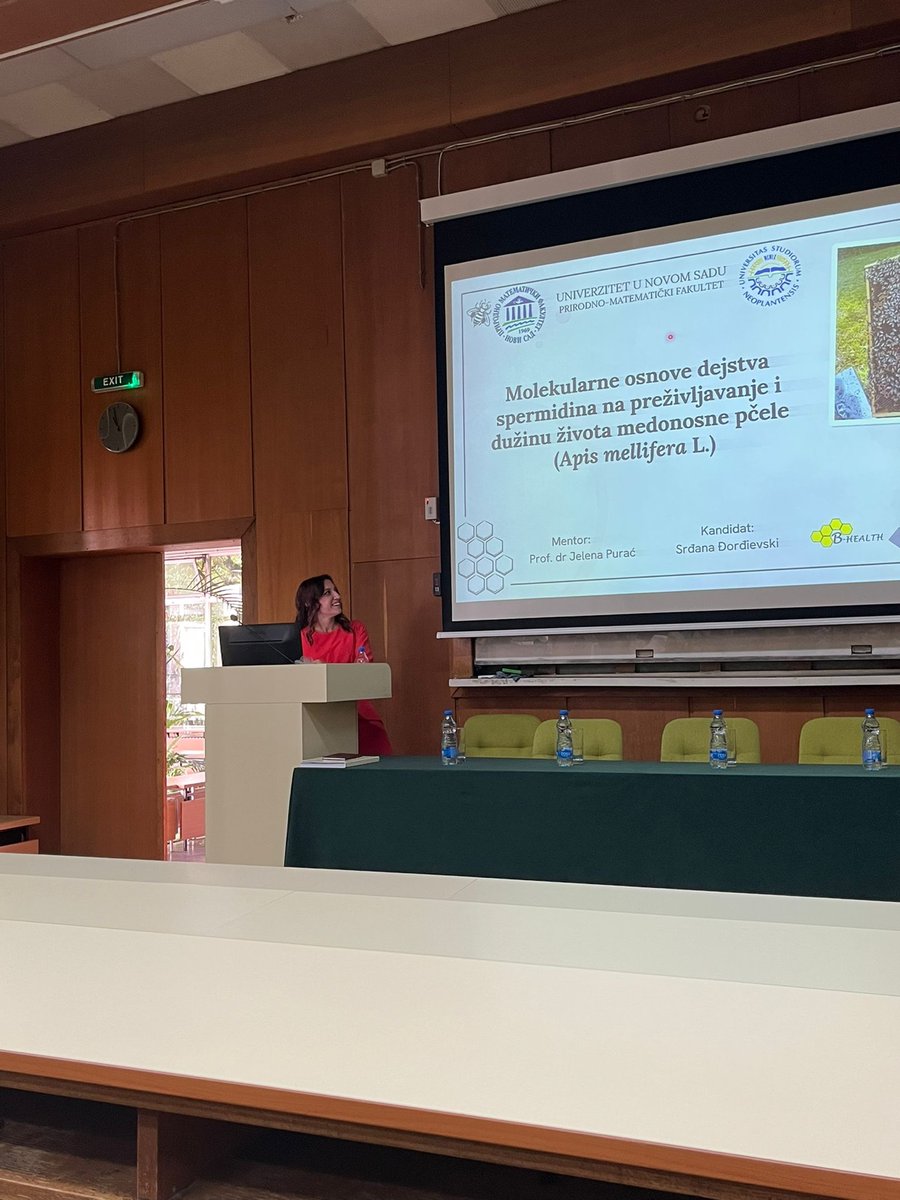 BHEALTH4's tweet photo. Srđana Đorđievski successfully defended PhD thesis entitled "Molecular basis of the influence of spermidine on the survival and life expectancy of the honey bee (Apis mellifera L.)", which represents part of the research from B-HEALTH project. #fondzanauku #programIDEJE #BHEALTH https://t.co/LkNuPBTDAt