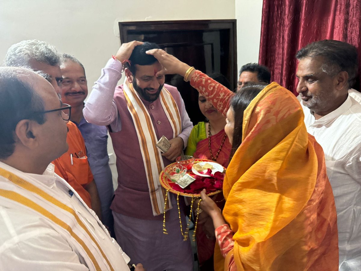 BJP4Haryana's tweet photo. नायाब जीत का विजय तिलक https://t.co/co1ziztFUj