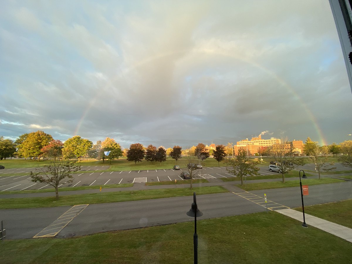 Nothing like a rainbow 🌈 to start the day at <a href="/uticauniversity/">Utica University</a>