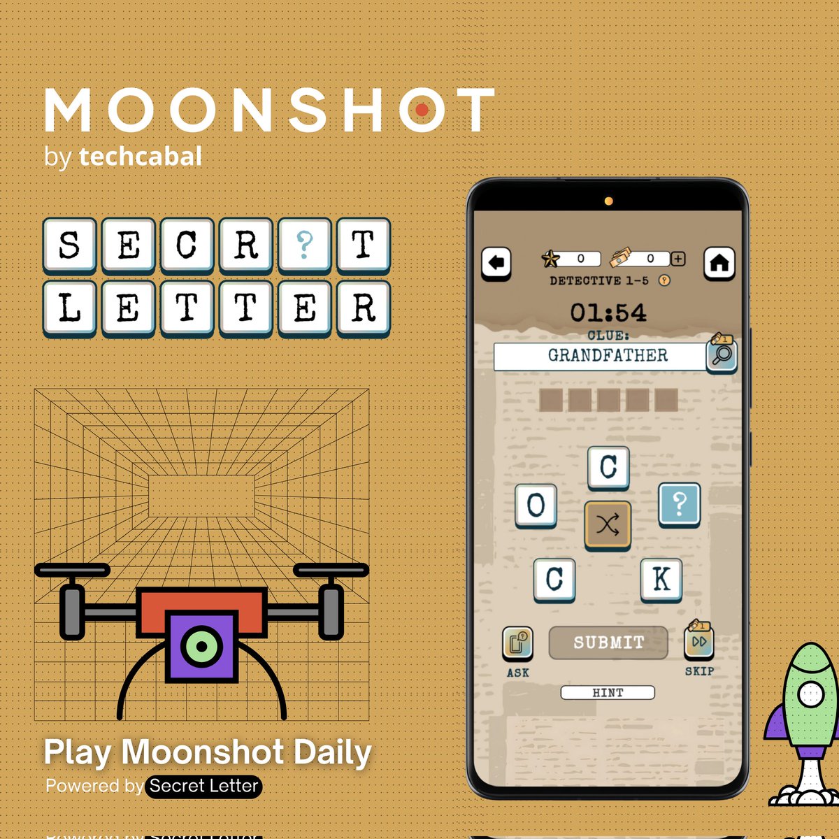 maliyogames's tweet photo. Think you’ve got what it takes to solve our Secret Letter word puzzles? 🧩
Join the Moonshot Daily at Moonshot by @TechCabal conference! Play, solve, win prizes. 🏆
#SecretLetter #Moonshot2024 #WordPuzzle #MoonshotbyTechCabal https://t.co/cQe3eT6JVM