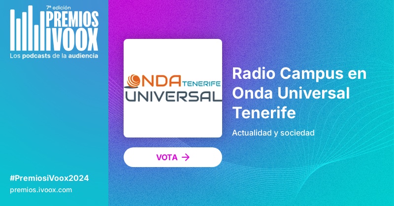 RadioCampusULL's tweet photo. #ULLConnection el espacio informativo que producimos para Onda Universal Tenerife bajo la dirección de Fran Díaz Padrón también concurre a la séptima edición de los premios #iVoox de la audiencia. Vota por él aquí: https://t.co/79vVJ5h4HB https://t.co/aA1cupnOok