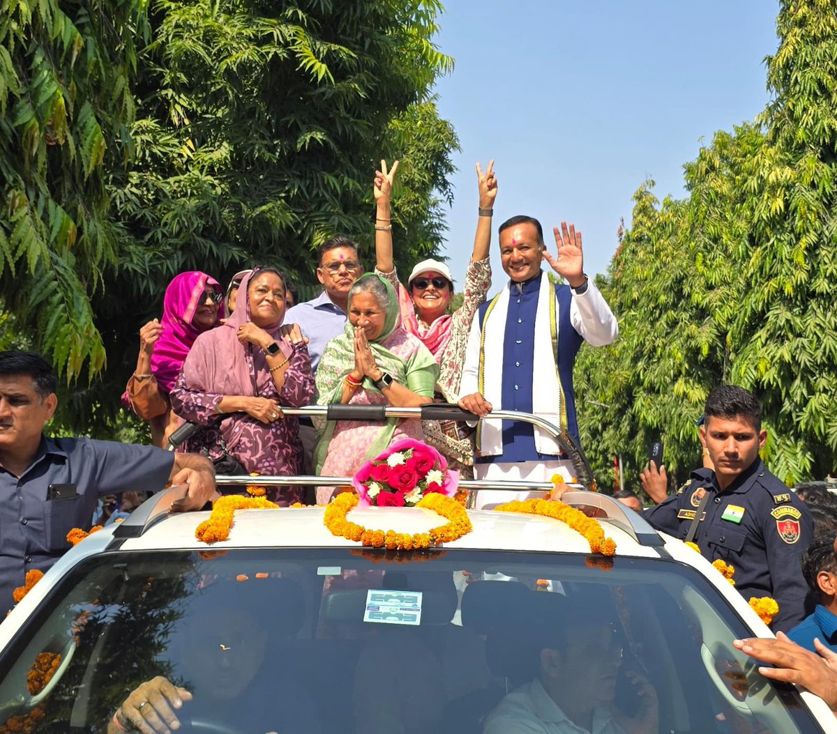 abhyudayjindal's tweet photo. Congratulations Daadi @SavitriJindal. This astounding victory is the validation of the love, respect and trust the people of Hisar have in you. You showed great courage and conviction when you decided to contest for the people who have always been family for us. 

Your understanding of social and economic issues is unparalleled, and your vast experience is the true wealth of our people. You inspire me every day and I am proud to be your grandson. #HaryanaAssemblyElection2024