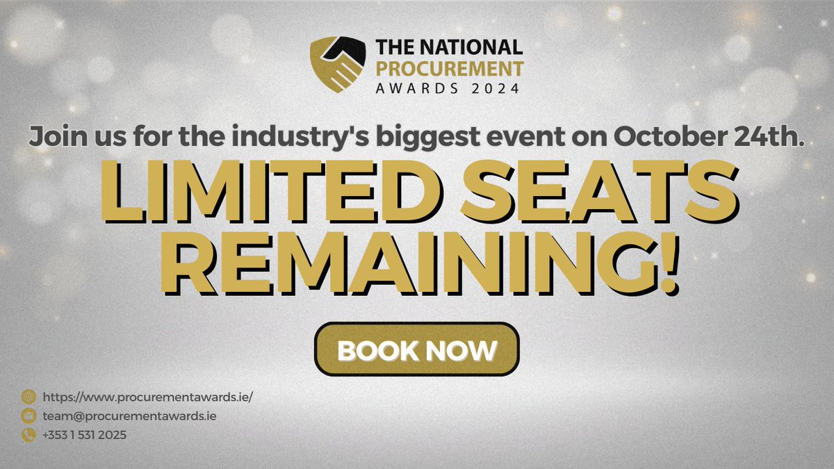 ⏰ The Early Bird rate for the National Procurement Awards 2024 ends this Friday. Book now to save and secure one of the last VIP tables. 🏆 

bis-administration.web.app/award/event?aw…

#ProcureAwards