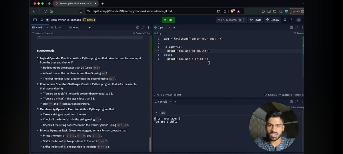 samith17118's tweet photo. #Day13
Today is the day 13 of my python course in kannada by @chandansgowdru basics to advance.
In today's extra class i practiced/revised the homework questions.#coding #engineering
#engineeringinkannada #python #AI #kannada #selfstudy #basictoadvance #beginner #IT https://t.co/vc999q0Zry