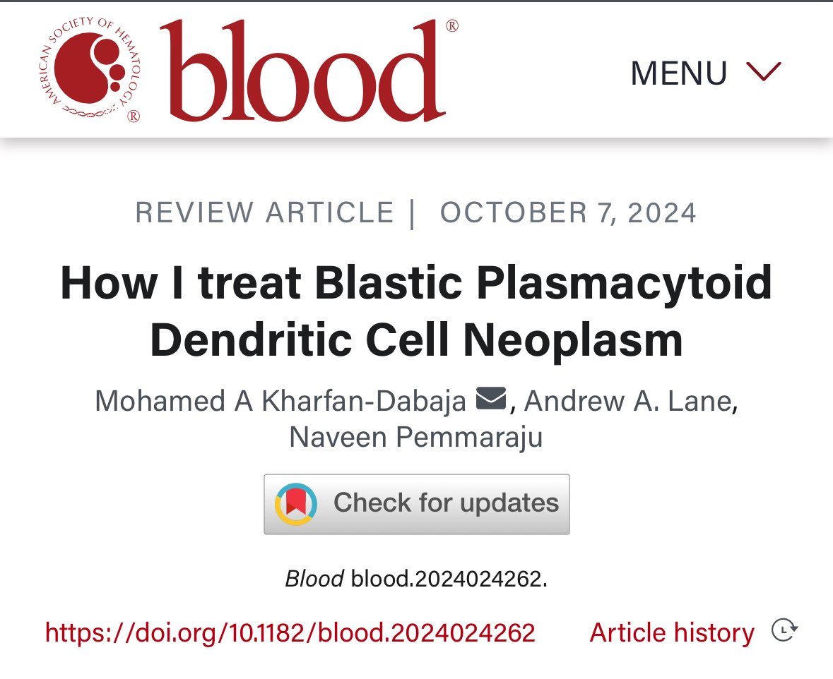 Naveen Pemmaraju, MD (@doctorpemm) on Twitter photo 👉👉👉Proud to share our brand new paper 📑 🚨 just out in <a href="/BloodJournal/">Blood Journal</a> ➡️ ➡️➡️ collaborative multi-disciplinary #HowITreat #BPDCN with focus on SCT #bmtsm #leusm #RareDisease 👉 .<a href="/MKD_BMT/">Mohamed Kharfan-Dabaja, MD, MBA</a> .<a href="/lane_andy/">Andy Lane</a> <a href="/doctorpemm/">Naveen Pemmaraju, MD</a> | <a href="/MDAndersonNews/">MD Anderson Cancer Center</a> #endcancer 🙌
doi.org/10.1182/blood.… 👉👉👉Proud to share our brand new paper 📑 🚨 just out in <a href="/BloodJournal/">Blood Journal</a> ➡️ ➡️➡️ collaborative multi-disciplinary #HowITreat #BPDCN with focus on SCT #bmtsm #leusm #RareDisease 👉 .<a href="/MKD_BMT/">Mohamed Kharfan-Dabaja, MD, MBA</a> .<a href="/lane_andy/">Andy Lane</a> <a href="/doctorpemm/">Naveen Pemmaraju, MD</a> | <a href="/MDAndersonNews/">MD Anderson Cancer Center</a> #endcancer 🙌
doi.org/10.1182/blood.…