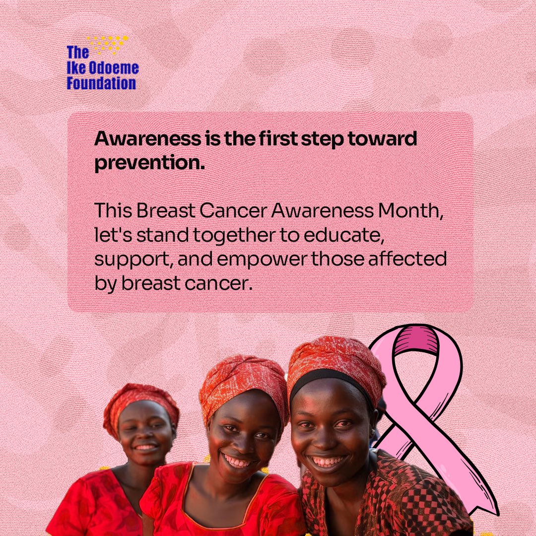 theikeodoemefdn's tweet photo. Awareness is the first step toward prevention, and together, we can make a difference.

#BreastCancerAwarenessMonth 
#ProjectMount 
#EmpowerRuralCommunitieswithTIOF 
#EmpowerWomenandYouthwithTIOF #BurnaBoy #BreakingNews #speeddarlington https://t.co/Lw4F4htqGw