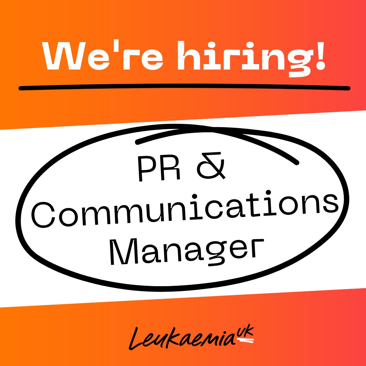 We’re looking for a new PR &amp; Communications Manager to join our team!  📰

Can you identify newsworthy angles from complex information? Do you have experience using case studies to tell impactful stories?

Then we’d love to hear from you! Apply here: charityjob.co.uk/jobs/leukaemia…