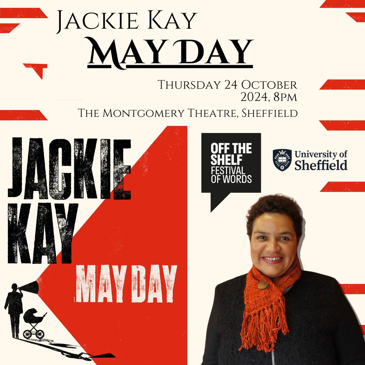 otsfestival's tweet photo. One of our best-loved poets and former Makar of Scotland, @JackieKayPoet reads from new collection May Day. These poems explore decades of political activism through to the present day.
#OTSFest
https://t.co/UEikHlnwHy https://t.co/mclBIN0LLO