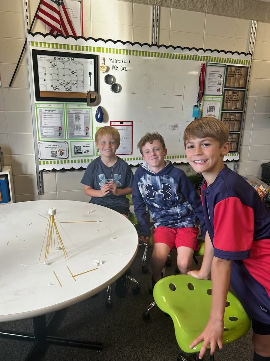It was the 5th Grade Spaghetti Building Challenge today ⁦<a href="/PCSD_GB/">Glenbrook Elementary</a>⁩! #RaiderStrong students used cooperation and teamwork to create the tallest structure they could build. 😁👍🏻