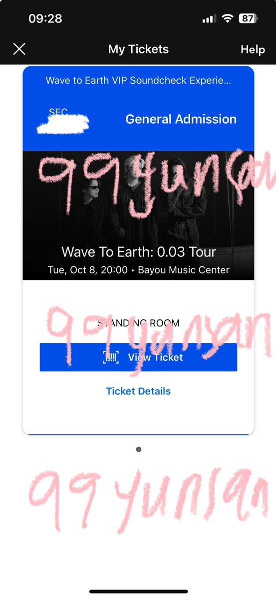 99YUNSAN's tweet photo. WTS WAVE TO EARTH in HOUSTON
1 VIP SOUNDCHECK
Selling for FV, exactly what I paid for!
#wavetoearth #w2e #wavetoearthouston #houston #vipsoundcheck #w2etour https://t.co/P6wq3qqhBU