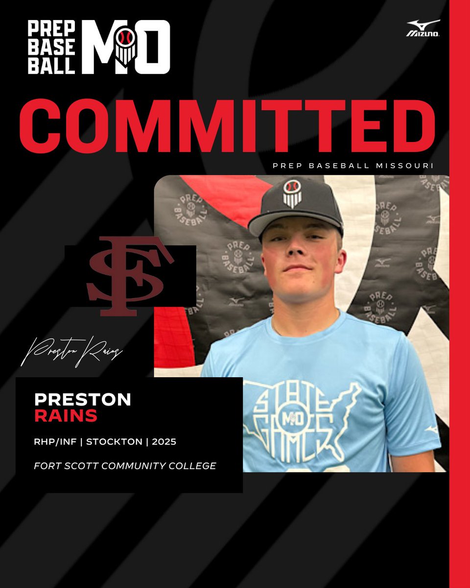 Prep Baseball Missouri (@prepbaseballmo) on Twitter photo RHP/INF Preston Rains (Stockton, 2025) commits to Fort Scott Community College
👤: loom.ly/2tMvw3o
<a href="/PJ23_3/">Preston Rains</a> | <a href="/fsccbaseball/">Greyhound Baseball</a> RHP/INF Preston Rains (Stockton, 2025) commits to Fort Scott Community College
👤: loom.ly/2tMvw3o
<a href="/PJ23_3/">Preston Rains</a> | <a href="/fsccbaseball/">Greyhound Baseball</a>