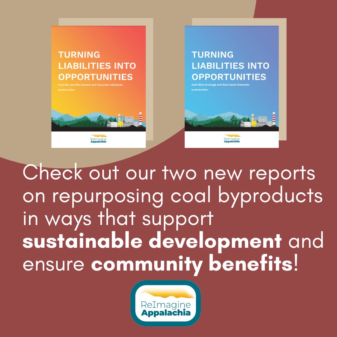 newdeal4us's tweet photo. This week, ReImagine is releasing two new reports on how cleaning up coal waste can:

Make our communities safer 🛡️
Create building materials 🧱
Reduce carbon emissions 💭
And more!

REPORT 1: Coal Ash and the Cement and Concrete Industries 🧱
https://t.co/kBBRBCbZsi

REPORT 2: Acid Mine Drainage and Rare Earth Elements 🌎
https://t.co/lf4ch26XQw