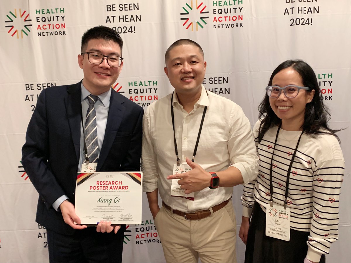 Xiang Qi, PhD, RN (@xiangqi2019) on Twitter photo It was a great honor to participate in <a href="/HEAN_RCC/">Health Equity Action Network</a>
as an invited speaker and won the Research Poster Award! Grateful for the opportunity to share insights and contribute to advancing Alzheimer's disease research and health equity! #HEAN2024
<a href="/nyumeyers/">NYU Rory Meyers College of Nursing</a> <a href="/HIGN_NYU/">HIGN at NYU Meyers</a> <a href="/NIMHD/">Health Disparities</a> It was a great honor to participate in <a href="/HEAN_RCC/">Health Equity Action Network</a>
as an invited speaker and won the Research Poster Award! Grateful for the opportunity to share insights and contribute to advancing Alzheimer's disease research and health equity! #HEAN2024
<a href="/nyumeyers/">NYU Rory Meyers College of Nursing</a> <a href="/HIGN_NYU/">HIGN at NYU Meyers</a> <a href="/NIMHD/">Health Disparities</a>