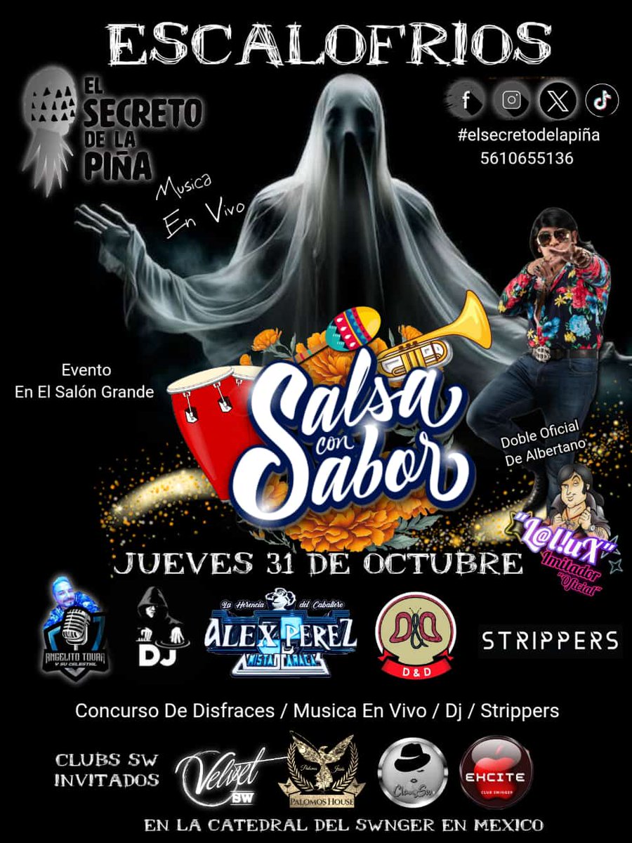 Dannayjhon2002's tweet photo. Nos vemos el jueves 31 de octubre en dónde más en el @secretopinamex @secretopinaswmx para pasarla super https://t.co/PgjzBru5EH