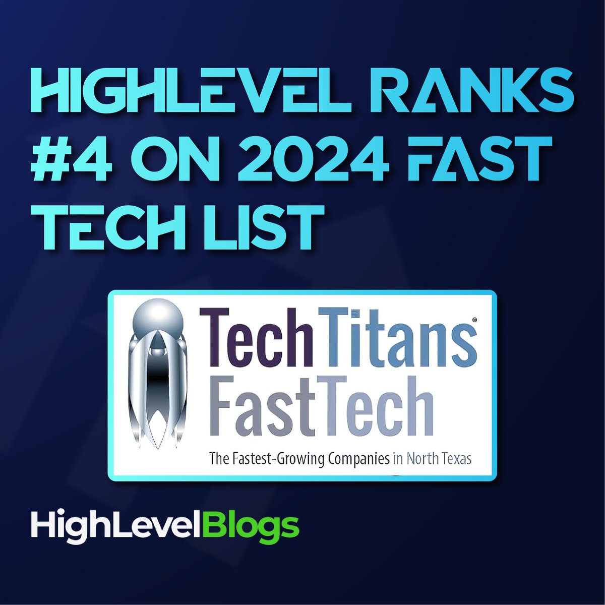 gohighlevel's tweet image. HighLevel has ranked #4 on the 2024 Fast Tech list, recognizing the fastest-growing tech companies in North Texas! 🎉 Thank you to our amazing team and community for making this possible! 🙌 Read more about this accomplishment here: bit.ly/4ewf5mY
#GoHighLevel #FastTech