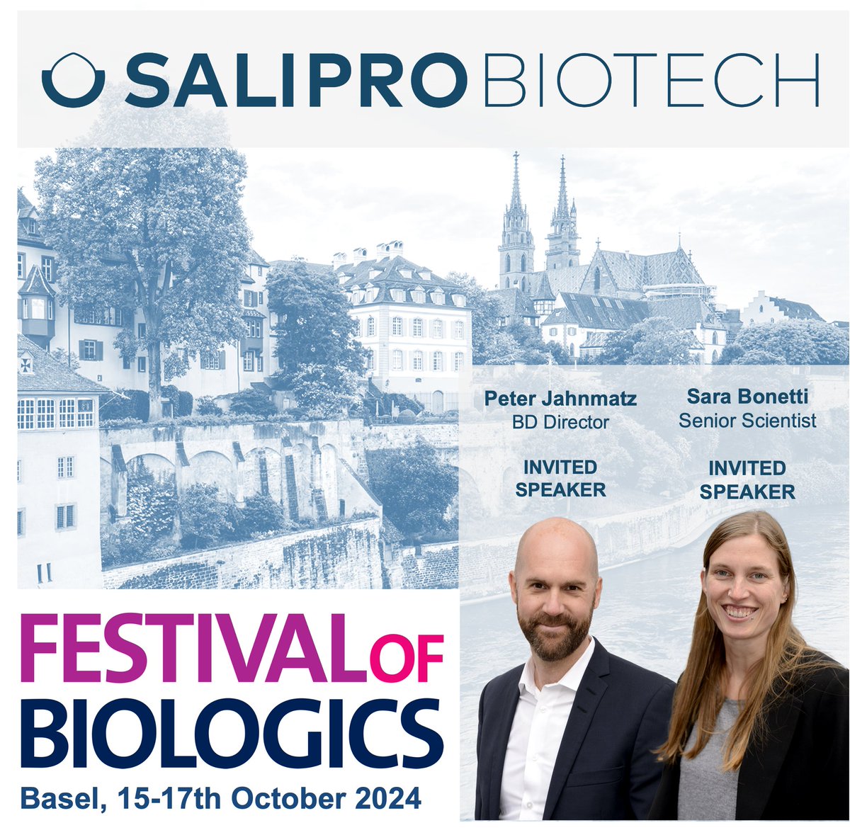 SaliproBiotech's tweet image. Salipro Biotech will present at the #FestivalofBiologics in Basel, from Oct 15-17!
Join the talks of our BD Director, Peter Jahnmatz and Senior Scientist, Sara Bonetti, for the latest on the #Salipro® platform and our work with @BioRad on functional #antibodies against CXCR4