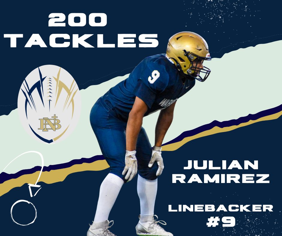 Congratulations to Senior LB <a href="/Julian10390/">Julian</a> for eclipsing the 200 career tackle mark this past Friday! Keep it going 9 💪 
<a href="/IndianaPreps/">Indiana Preps</a> <a href="/PrepRedzoneIN/">Prep Redzone Indiana</a> 

(Design credit to <a href="/MrJoseArteaga/">Jose Arteaga</a>)