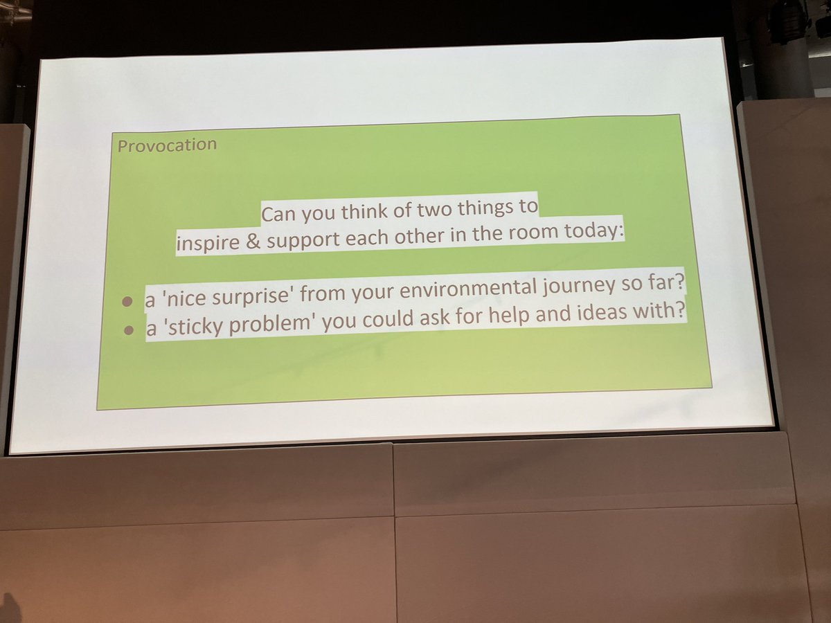 Here is what we’re discussing in the Thriving Sustainably session

Sticky problems - and solutions- discussed include sustainable transport in rural areas, green funding and challenges of language around sustainability 

#ThrivingTheatres #TheatreGreenBook