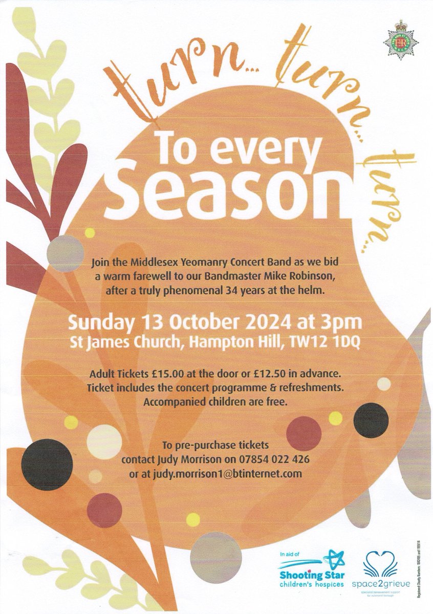 space2grieve's tweet photo. We hope you will be able to join us this Sunday as the MYCB hold their autumn concert at St James Church, Hampton Hill in aid of spacegrieve and Shooting Star Children's hospices.  Details below. https://t.co/VzAhyxu4IV