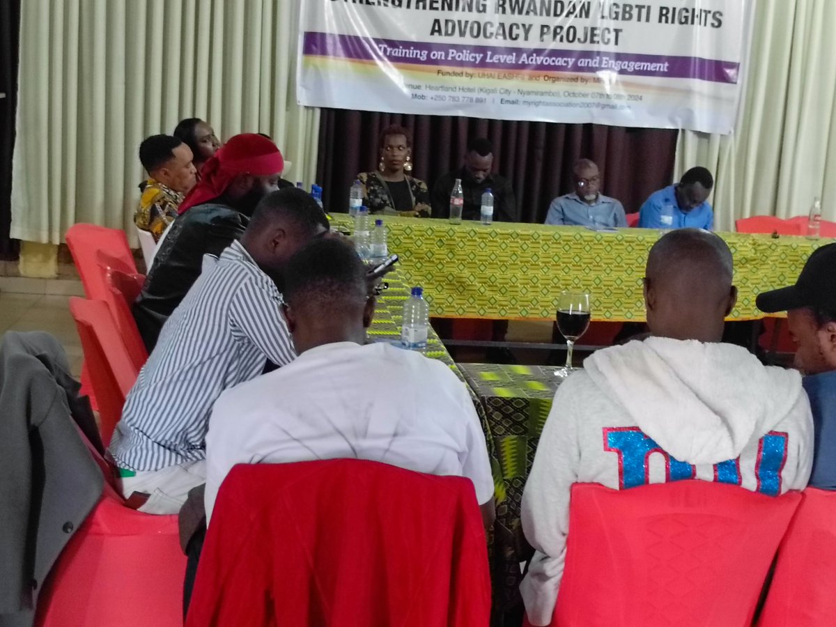 MRIorganization's tweet photo. Happening now , MRA is conducting 2 days training for LGBTQ activists on Policy level advocacy and Engagement, under the project  funded by UHAI -EASHRI @OpenSocietyEA @HDIRwanda @UKinRwanda @hivosroea https://t.co/mUipf6rUFQ