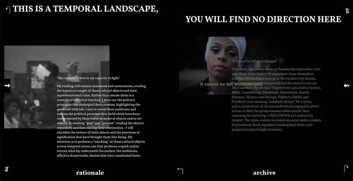 I worked with designer Agnes Cameron to create THIS IS A TEMPORAL LANDSCAPE, YOU WILL FIND NO DIRECTION HERE, a digital assemblage which encourages people to engage with radical archival ephemera without time. Best accessed on Chrome web browser: thisisatemporallandscape.vercel.app