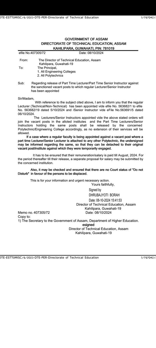 rituponsaikia3's tweet photo. Even after working for full 6 years, how can the DTE and his office terminate the employees!! That too after the cabinet decision! Sir We need anwers! from Govt @ranojpeguassam  @himantabiswa @NewsLiveGhy @pratidintime https://t.co/QMbj37JwBf