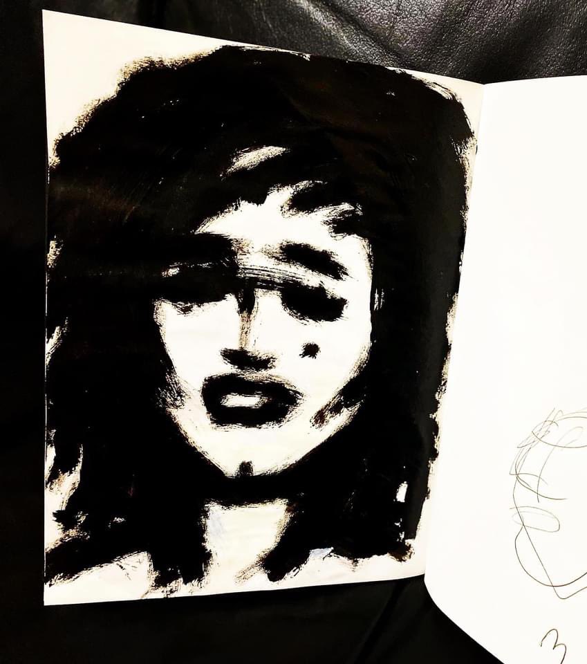 EarleAugustus's tweet image. Warming up exercise from an old sketchbook . (Brush and acrylic paint)