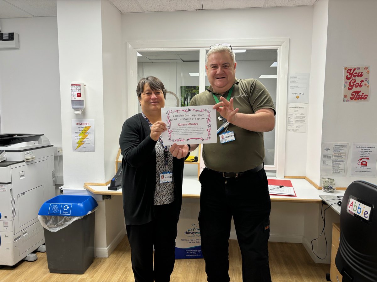 Another Employee of the month in the Acute Discharge Hub team - Congratulations Karen 🌠from our Admin team -  our admin team are so very valued and keep our Cogs turning behind the scenes !