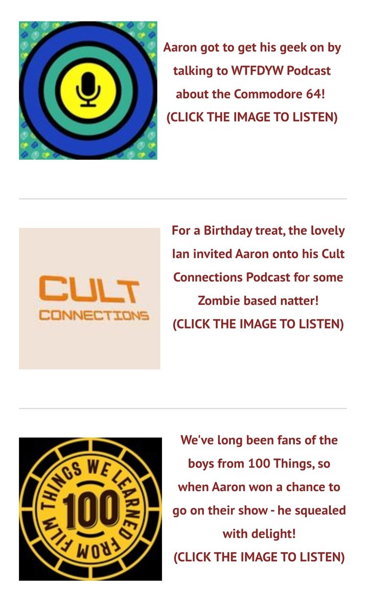 For being great Hosts the Lads at 100 Things We Learned From Film are now on our Cool Wall 😎🧱

You can find all the Episodes we've guested on via our Collabs Page on our website.

Link in our profile 👊
