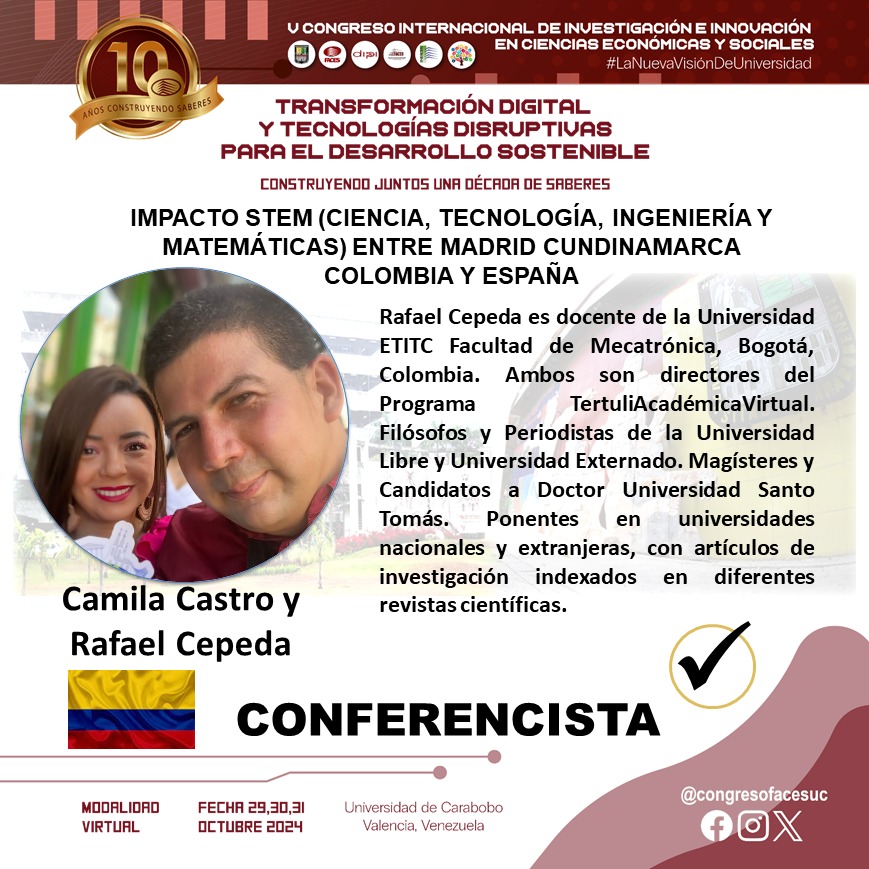 ¡Estamos a días del V Congreso Internacional de Investigación e Innovación! Del 29 al 31 de octubre de 2024, celebraremos una década de logros con destacados conferencistas sobre tecnologías emergentes y sostenibilidad. ¡No te lo pierdas! 🙌💡#LaNuevaVisiónDeUniversidad