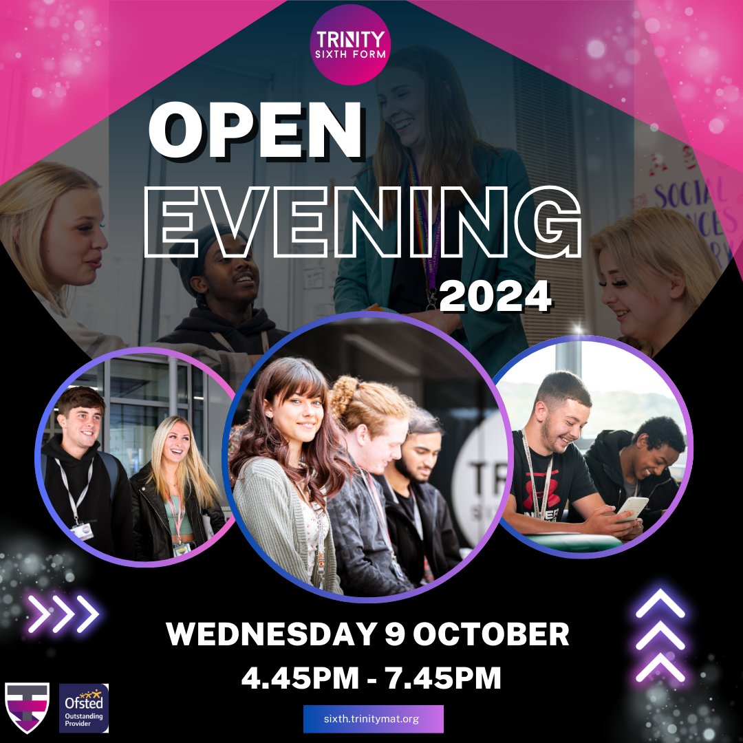 A reminder to visit our Sixth Form Academy in the heart of Halifax town centre, rated outstanding by Ofsted in October 2021 😀

No appointment needed, doors open at 4.45pm tomorrow evening! 💜