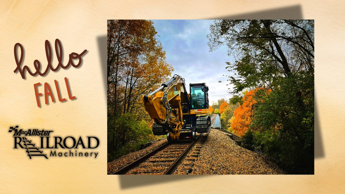 MacRailroad's tweet photo. With fall in the air, it’s time to ensure your rail projects stay on track. 🍂 MacAllister® Railroad Machinery provides the expert support you need to keep operations running smoothly this season. Let’s make this autumn a success! #RailProjects #FallReady #MacAllisterRailroad https://t.co/EMiAGnXZSR
