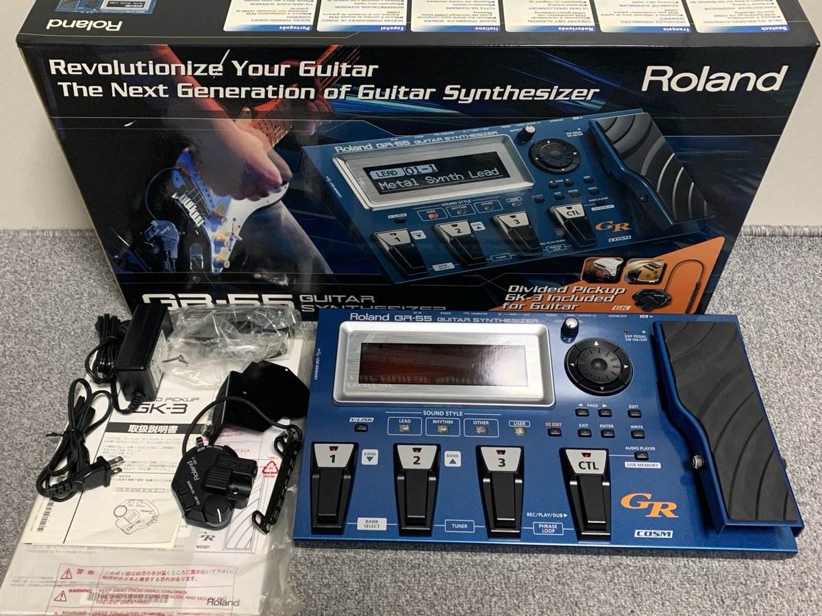 WhiteSound2's tweet photo. Roland ギターシンセサイザー　GR-55GK(GK-3付き)が入荷しました。使用感なく美品です。お値段¥49800(¥54780税込)です。 https://t.co/6gL2xopepv