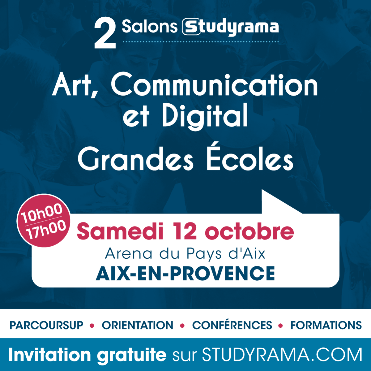 CPE Lyon sera présente au salon de <a href="/studyrama/">Studyrama</a> à Aix-en-Provence ce week-end, sur le stand 21/22 ! 

Pour infos :
📅Le Samedi 12 octobre
⏲De 10H- 17H
📍ARENA DU PAYS D’AIX, 1955 Rue Claude Nicolas Ledoux !

Inscrivez-vous : studyrama.com/salons/salon-s…