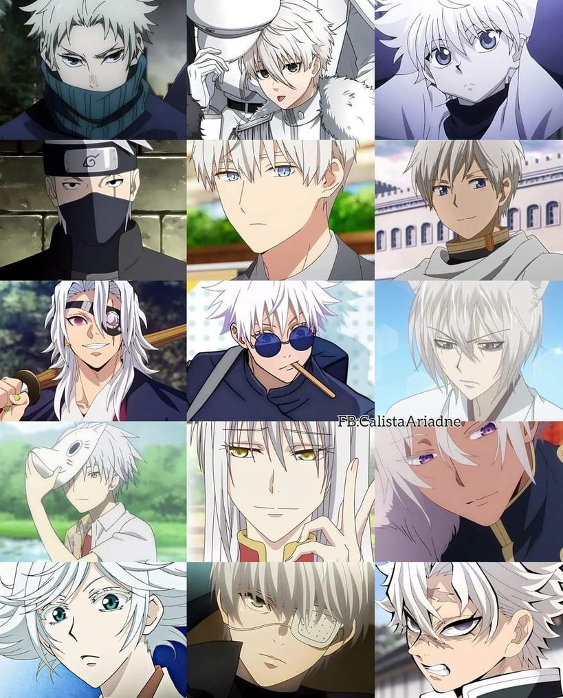 White hair anime characters >>>