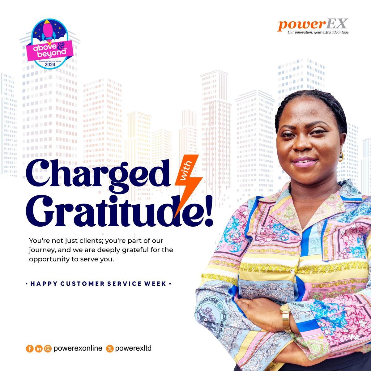 This Customer Service Week, we want to take a moment to celebrate YOU. You’re not just clients; you’re part of our journey, and we are deeply grateful for the opportunity to serve you.

#aboveandbeyond #Powerex #Gratitude #CSW2024