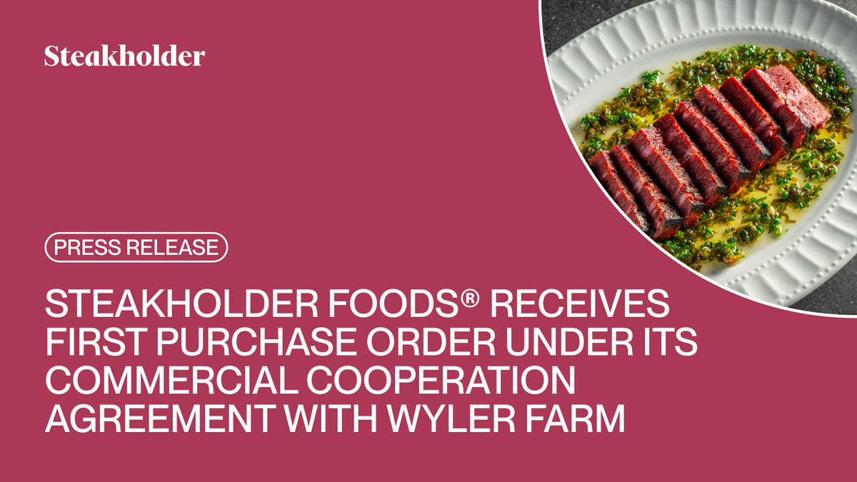 We’ve received our first purchase order from Wyler Farm for our SH™ - Beef premix blend! 

This is a key milestone in expanding our premix revenue stream and supporting their upcoming plant-based product line. 

Read the full announcement: steakholderfoods.com/blog/steakhold… 

#PlantBased