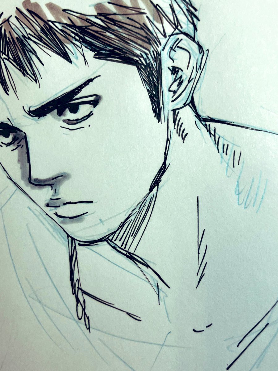 絵を描いていたら目の下にクマができてしまいました😆