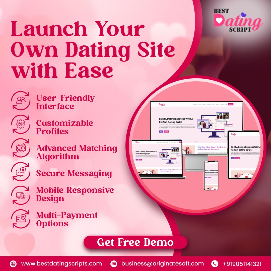 datingscripts's tweet image. 🚀 Launch Your Own Dating Site with Ease! 🚀
Looking to build a feature-rich, customizable dating platform? With #BestDatingScript, you can get started effortlessly and provide a seamless experience for your users! 🎉
🌐 bestdatingscripts.com
📱 +919051141321